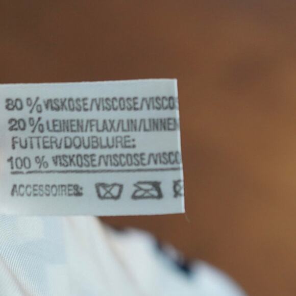 Louis Feraud Printed Collarless Button Sleeve Linen Blend Blazer‎ Womens Size 12 - Picture 5 of 6